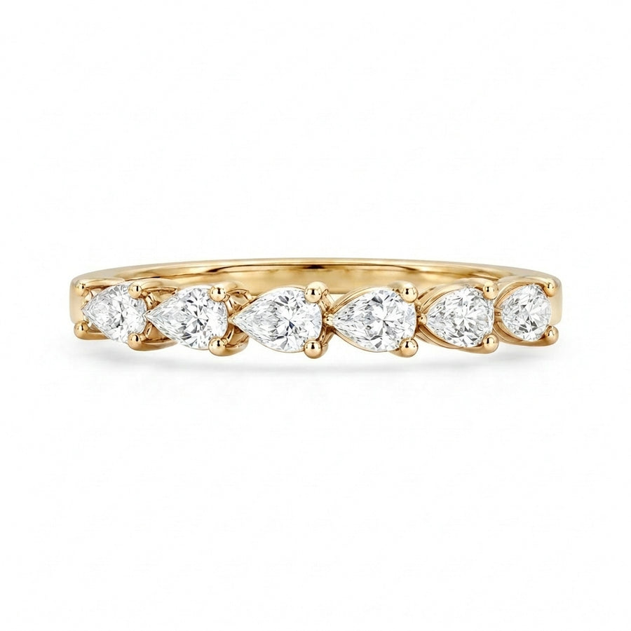 1.00 CT Lab-Grown Diamond Half Eternity Band in 14K White Gold (D–F / VS1–VS2)