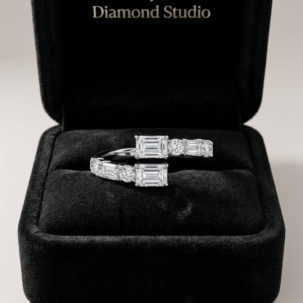 3.00 CT Lab-Grown Diamond Wrap Fashion Ring in 14K White Gold (D–F / VS1–VS2)