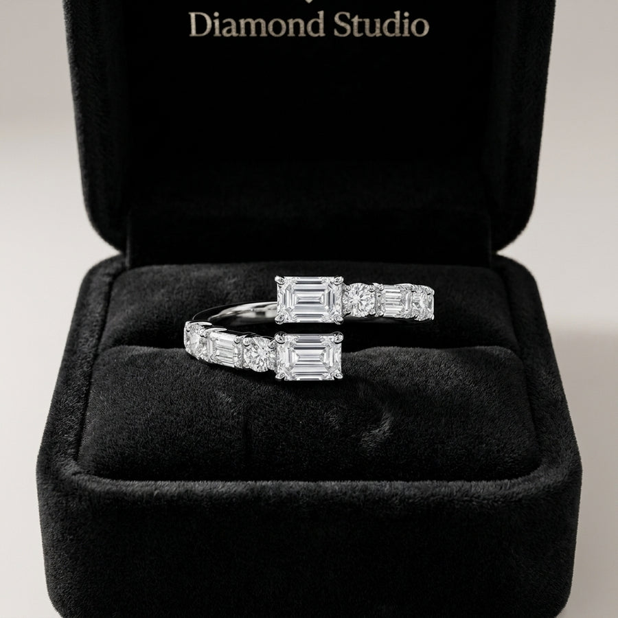 3.00 CT Lab-Grown Diamond Wrap Fashion Ring in 14K White Gold (D–F / VS1–VS2)