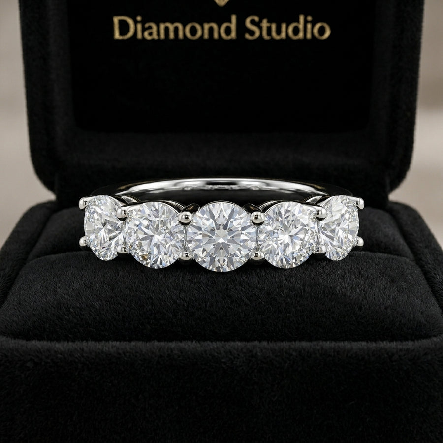 3.50 CT Lab-Grown Diamond Fashion Ring in 14K White Gold (D–F / VS1–VS2)