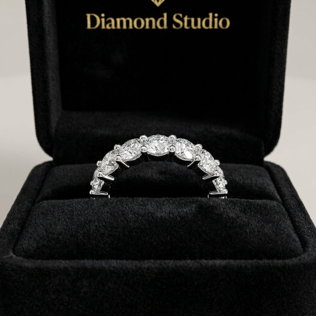 2.62 CT Lab-Grown Diamond Half Eternity Ring in 14K White Gold (D–F / VS1–VS2)