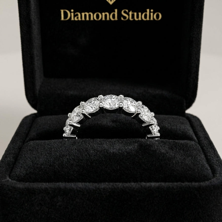 2.62 CT Lab-Grown Diamond Half Eternity Ring in 14K White Gold (D–F / VS1–VS2)