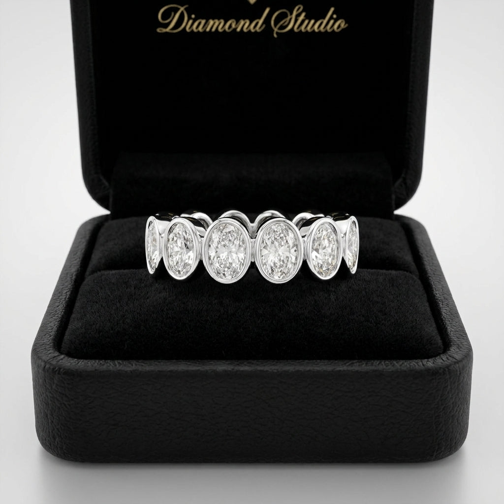 4.12 CT Lab-Grown Diamond Eternity Ring in 14K White Gold (D–F / VS1–VS2)