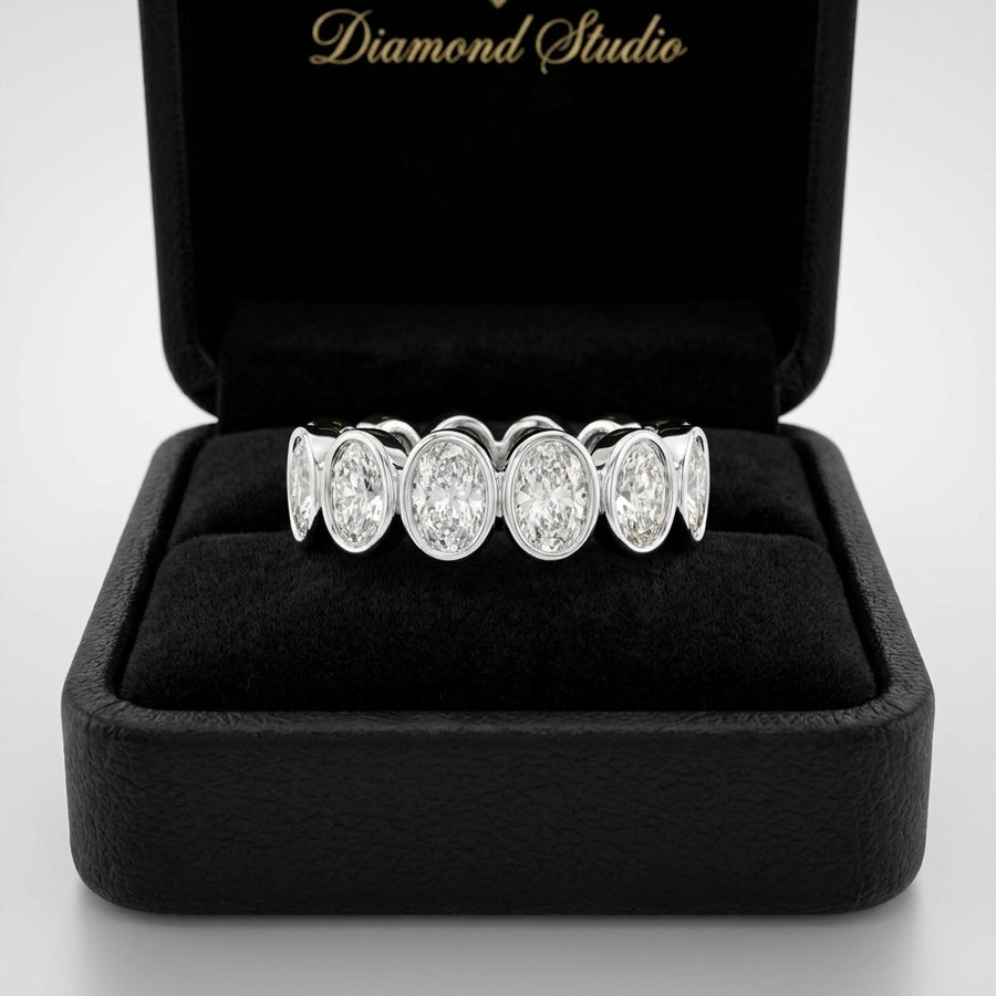 4.12 CT Lab-Grown Diamond Eternity Ring in 14K White Gold (D–F / VS1–VS2)