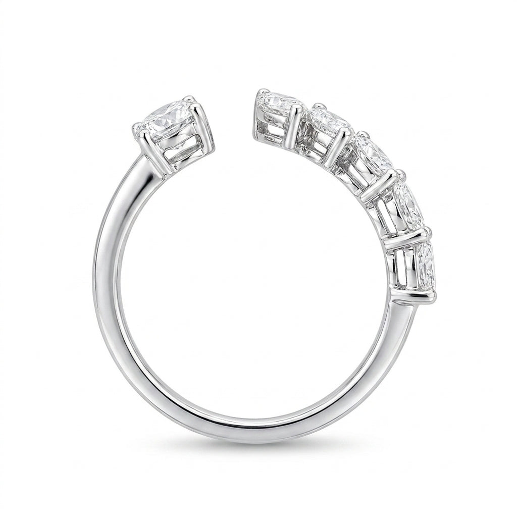 1.45 CT Round Lab-Grown Diamond Statement Ring in 14K White Gold (D–F / VS1–VS2)