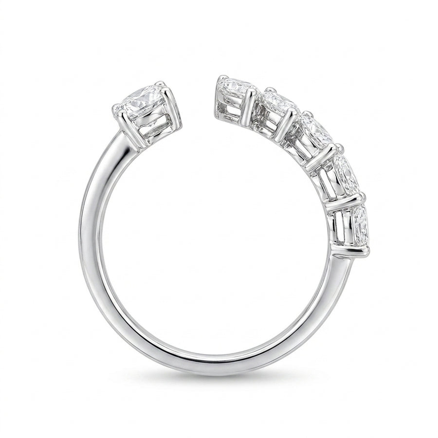 1.45 CT Round Lab-Grown Diamond Statement Ring in 14K White Gold (D–F / VS1–VS2)