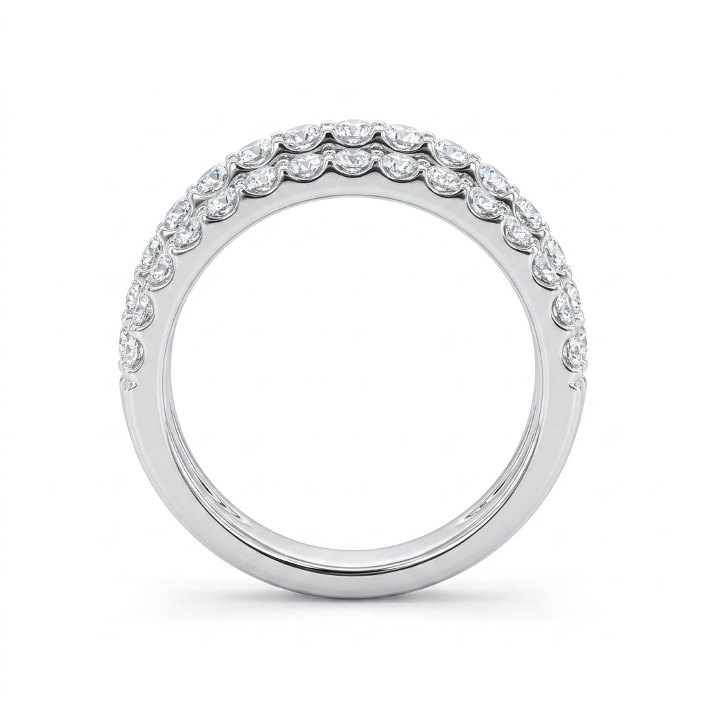 1.60 CT Lab-Grown Diamond Fashion Ring in 14K White Gold (D–F / VS1–VS2)