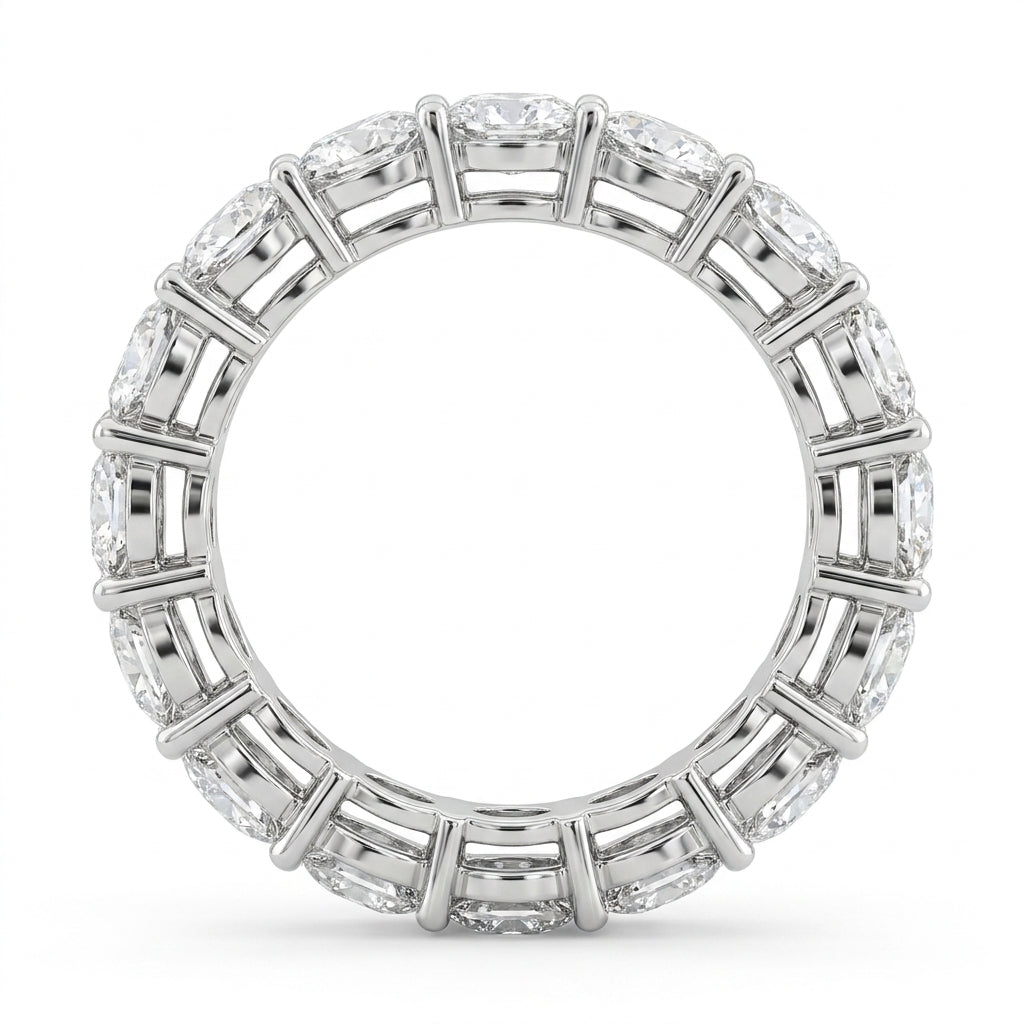5.63 CT Lab-Grown Diamond Eternity Ring in 14K White Gold (D–F / VS1–VS2)