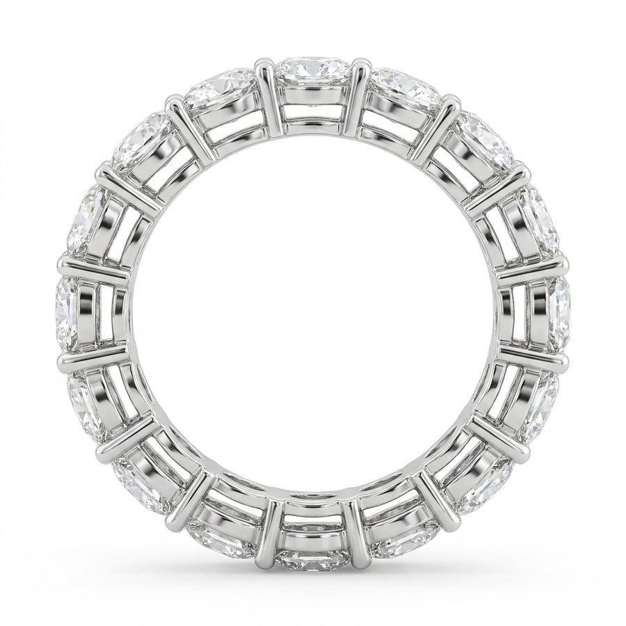 6.31 CT Lab-Grown Diamond Eternity Ring in 14K White Gold (D–F / VS1–VS2)
