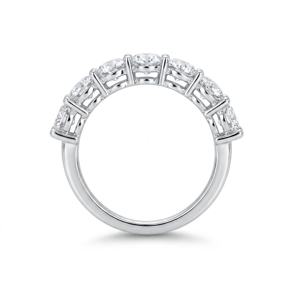 1.96 CT Lab-Grown Diamond Half Eternity Ring in 14K White Gold (D–F / VS1–VS2)