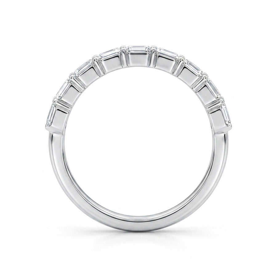 1.00 CT Lab-Grown Diamond Half Eternity Ring in 14K White Gold (D–F / VS1–VS2)