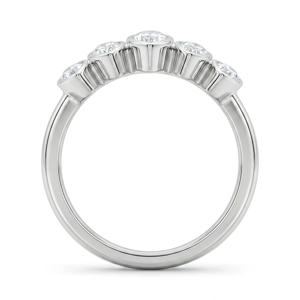 1.10 CT Lab-Grown Diamond Band Ring in 14K White Gold (D–F / VS1–VS2)