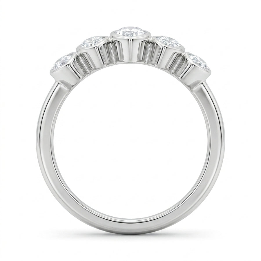 1.10 CT Lab-Grown Diamond Band Ring in 14K White Gold (D–F / VS1–VS2)