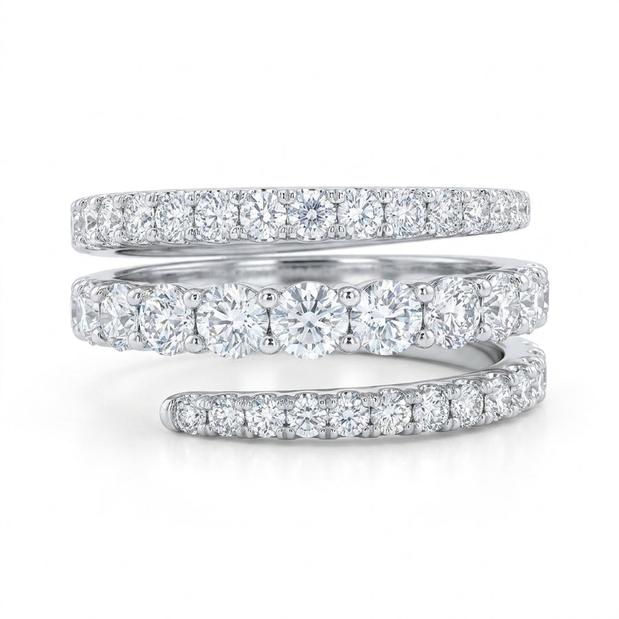1.60 CT Lab-Grown Diamond Fashion Ring in 14K White Gold (D–F / VS1–VS2)