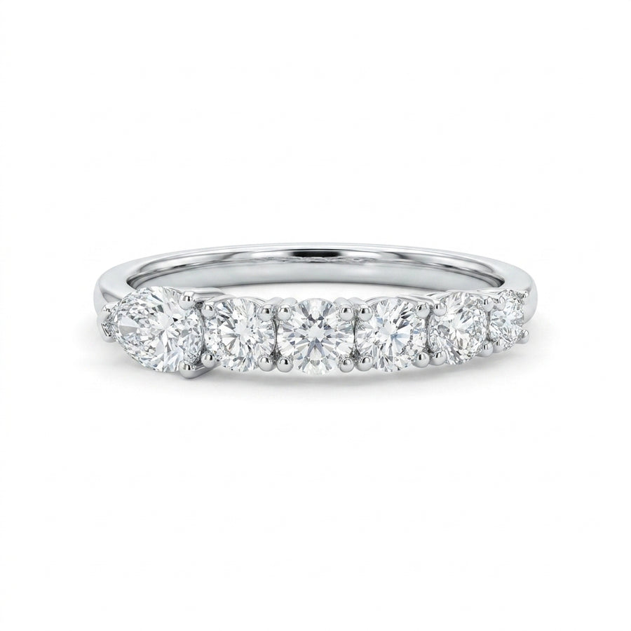 1.05 CT Lab-Grown Diamond Band Fashion Ring in 14K White Gold (D–F / VS1–VS2)