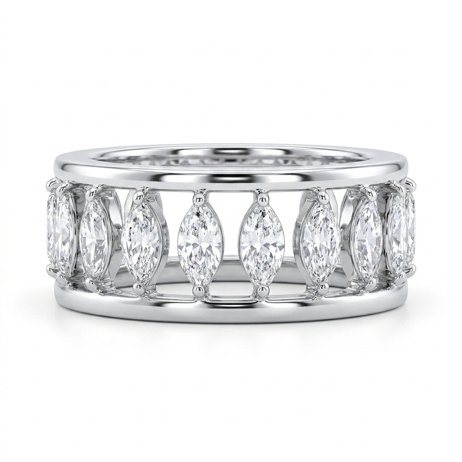 2.02 CT Lab-Grown Diamond Band Ring in 14K White Gold (D–F / VS1–VS2)
