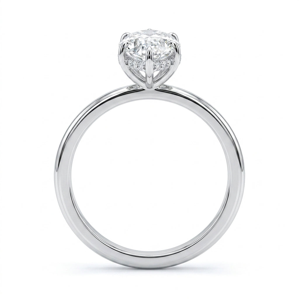 2.00 CT Marquise Cut Lab-Grown Diamond Hidden Halo Engagement Ring in 14K Yellow Gold – Solitaire Bridal Design