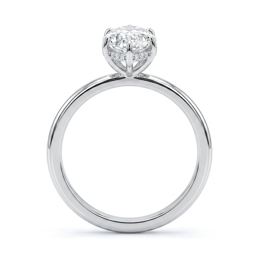 2.00 CT Marquise Cut Lab-Grown Diamond Hidden Halo Engagement Ring in 14K Yellow Gold – Solitaire Bridal Design