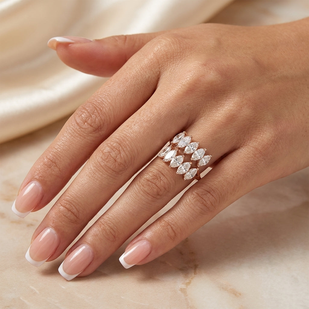3.70 CT Lab-Grown Diamond Fashion Ring in 14K White Gold (D–F / VS1–VS2)