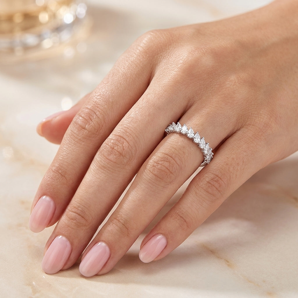 1.00 CT Lab-Grown Diamond Stackable Ring in 14K White Gold (D–F / VS1–VS2)