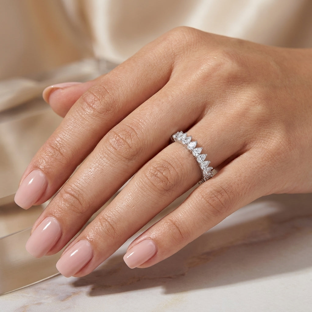 1.00 CT Lab-Grown Diamond Stackable Ring in 14K White Gold (D–F / VS1–VS2)