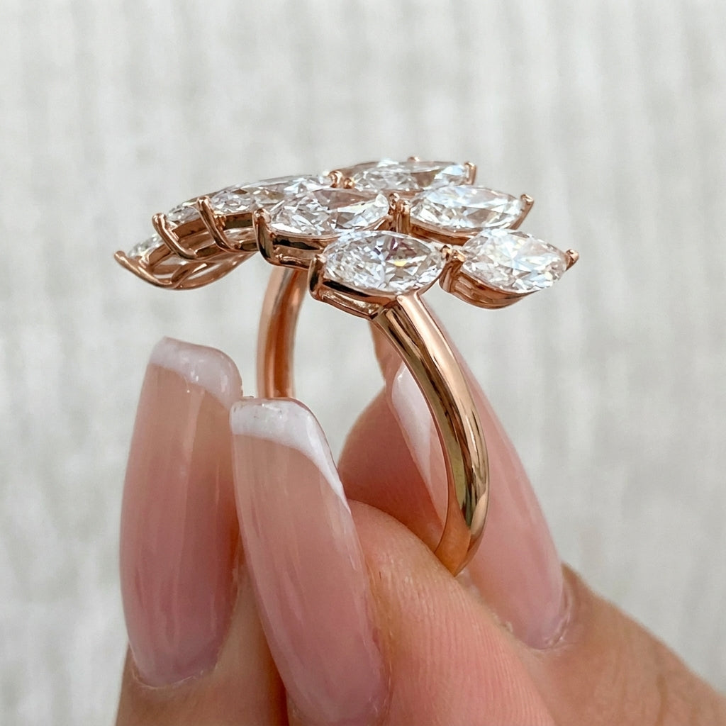 3.70 CT Lab-Grown Diamond Fashion Ring in 14K White Gold (D–F / VS1–VS2)