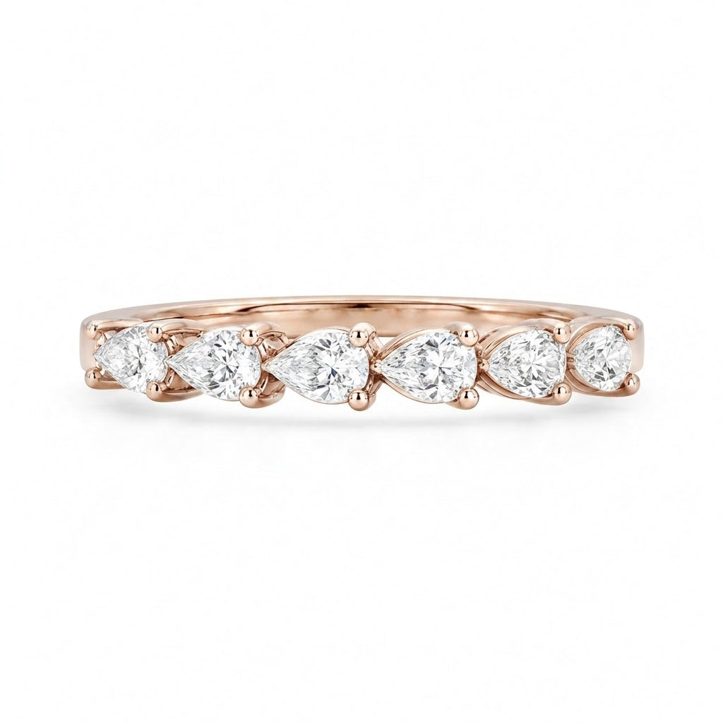 1.00 CT Lab-Grown Diamond Half Eternity Band in 14K White Gold (D–F / VS1–VS2)