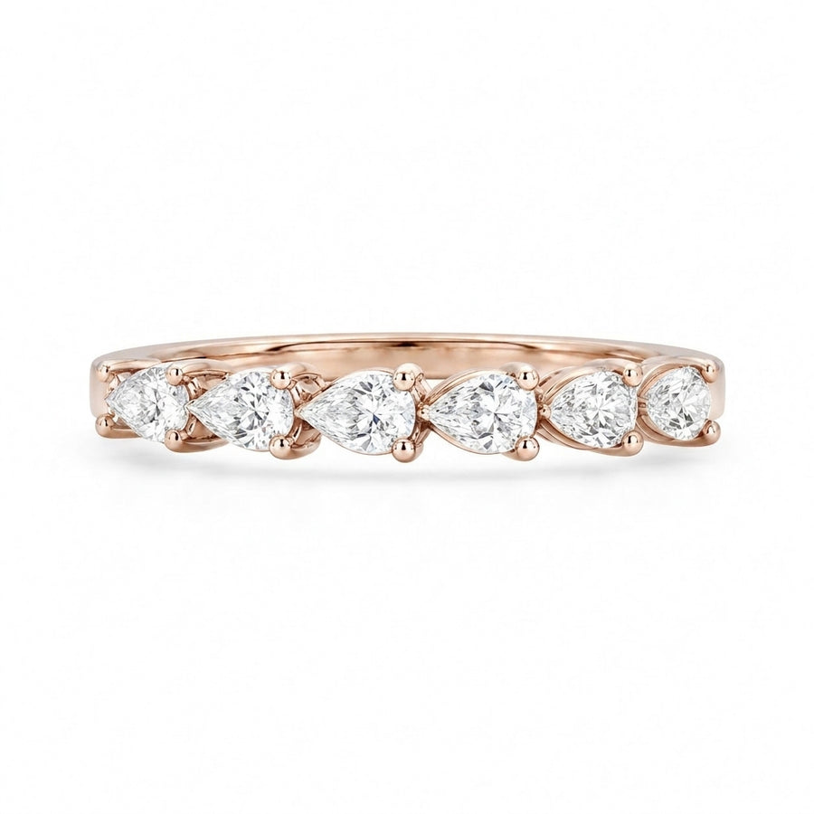 1.00 CT Lab-Grown Diamond Half Eternity Band in 14K White Gold (D–F / VS1–VS2)