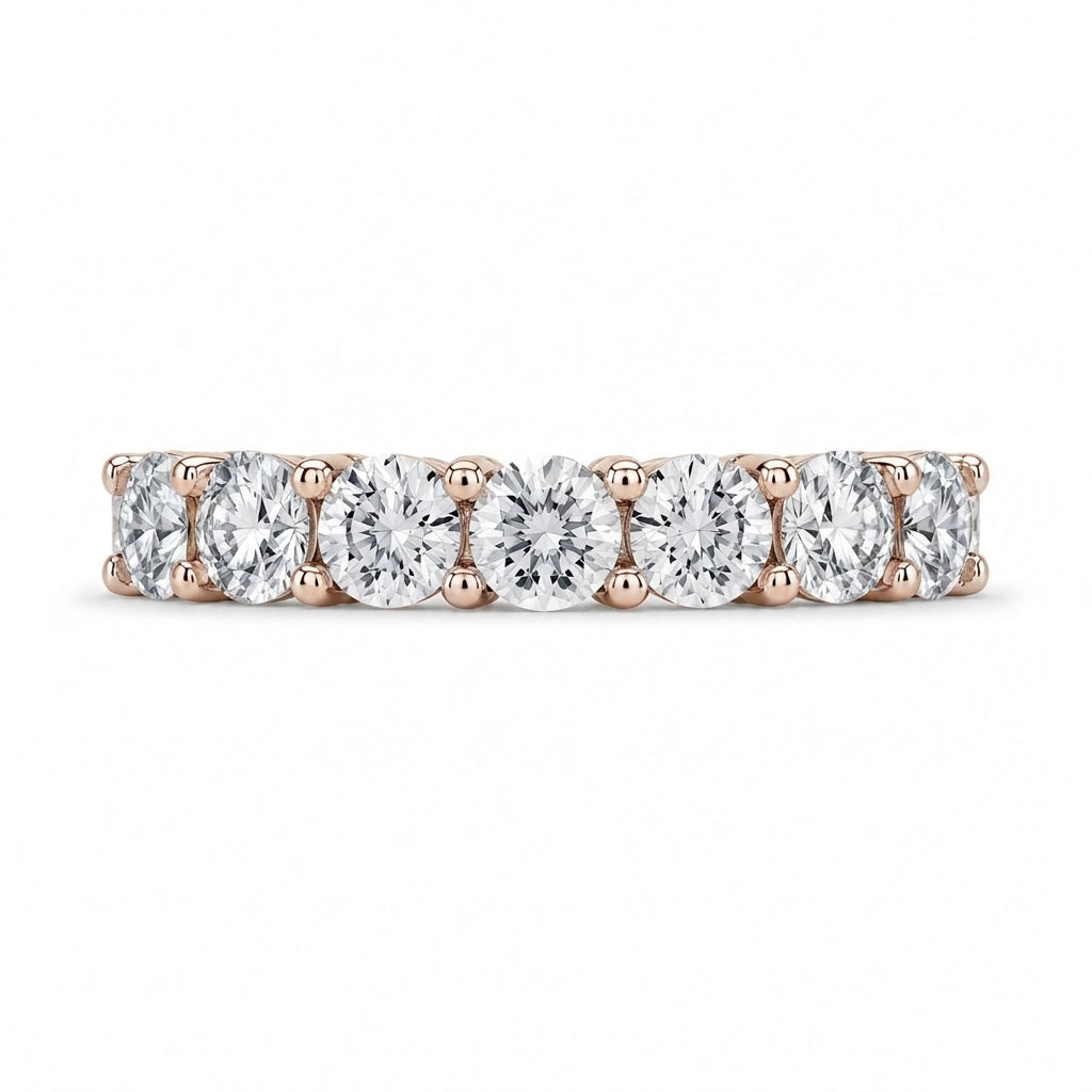 2.62 CT Lab-Grown Diamond Half Eternity Ring in 14K White Gold (D–F / VS1–VS2)
