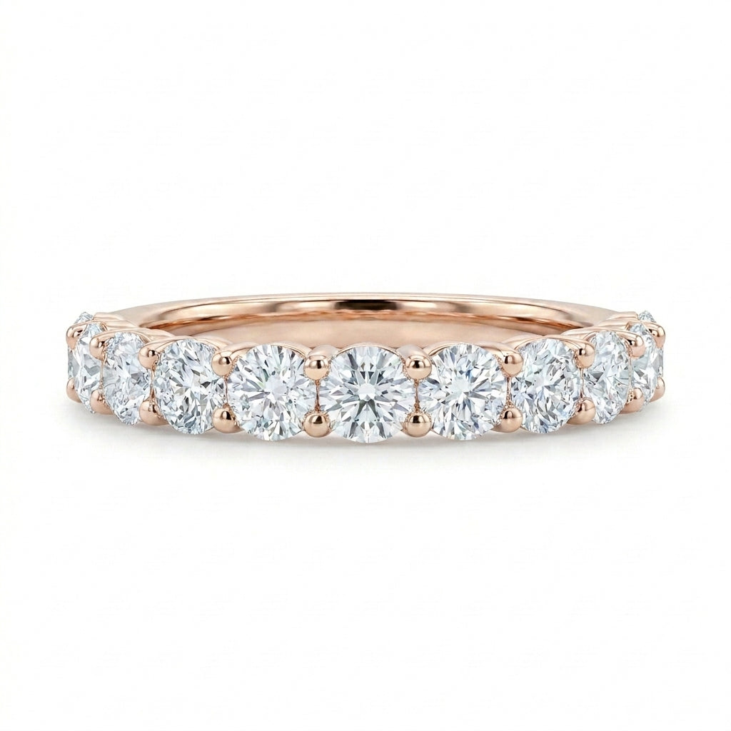 1.96 CT Lab-Grown Diamond Half Eternity Ring in 14K White Gold (D–F / VS1–VS2)