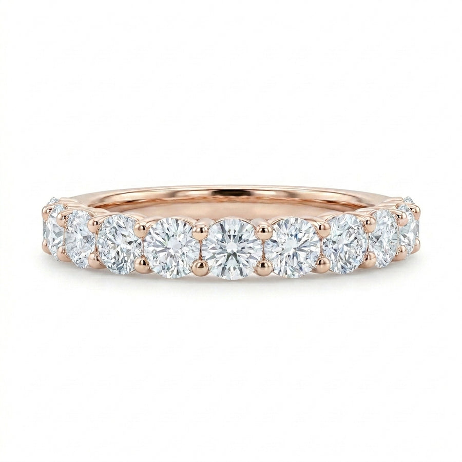1.96 CT Lab-Grown Diamond Half Eternity Ring in 14K White Gold (D–F / VS1–VS2)