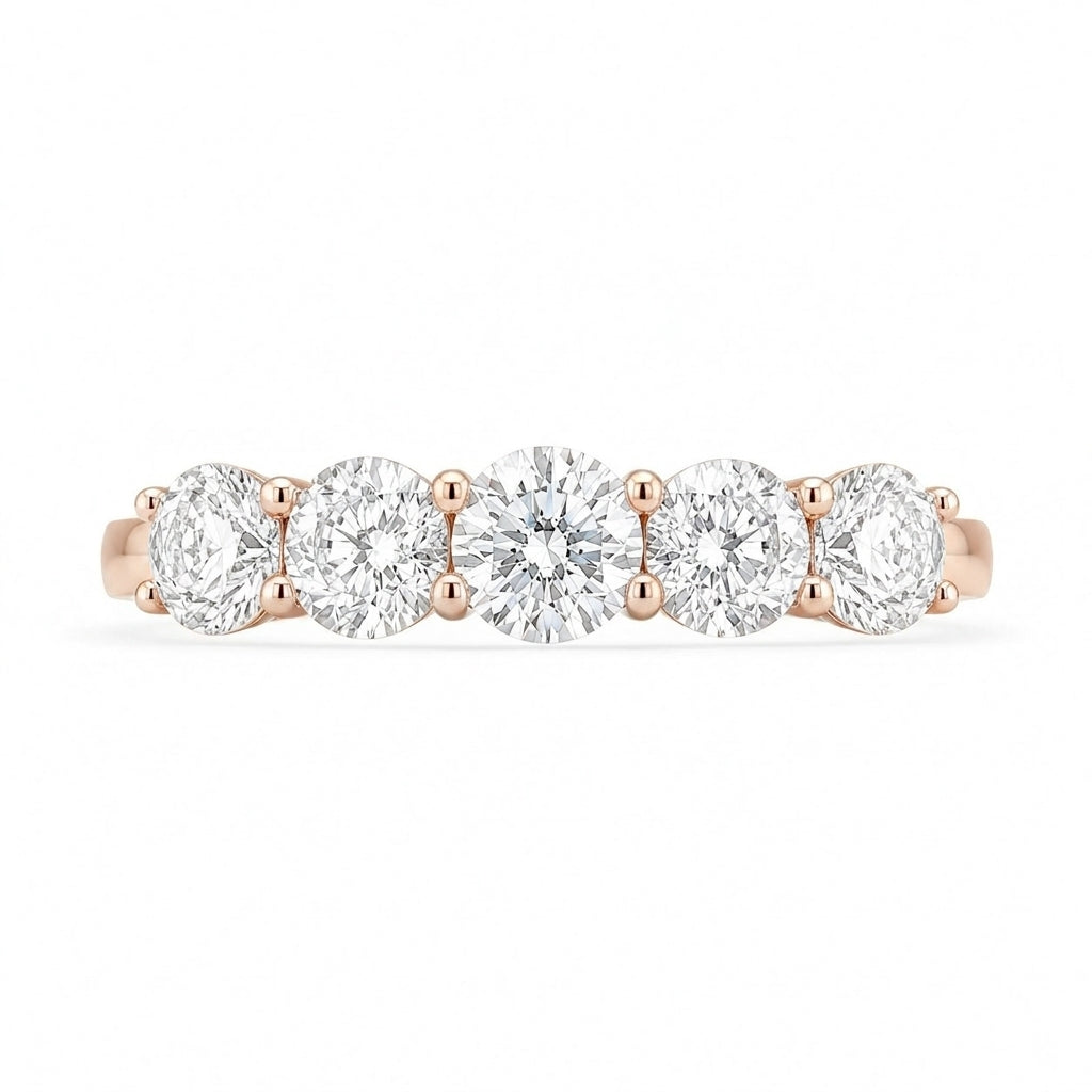 1.90 CT 5-Stone Lab-Grown Diamond Band Ring in 14K White Gold (D–F / VS1–VS2)