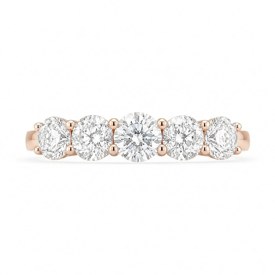 1.90 CT 5-Stone Lab-Grown Diamond Band Ring in 14K White Gold (D–F / VS1–VS2)