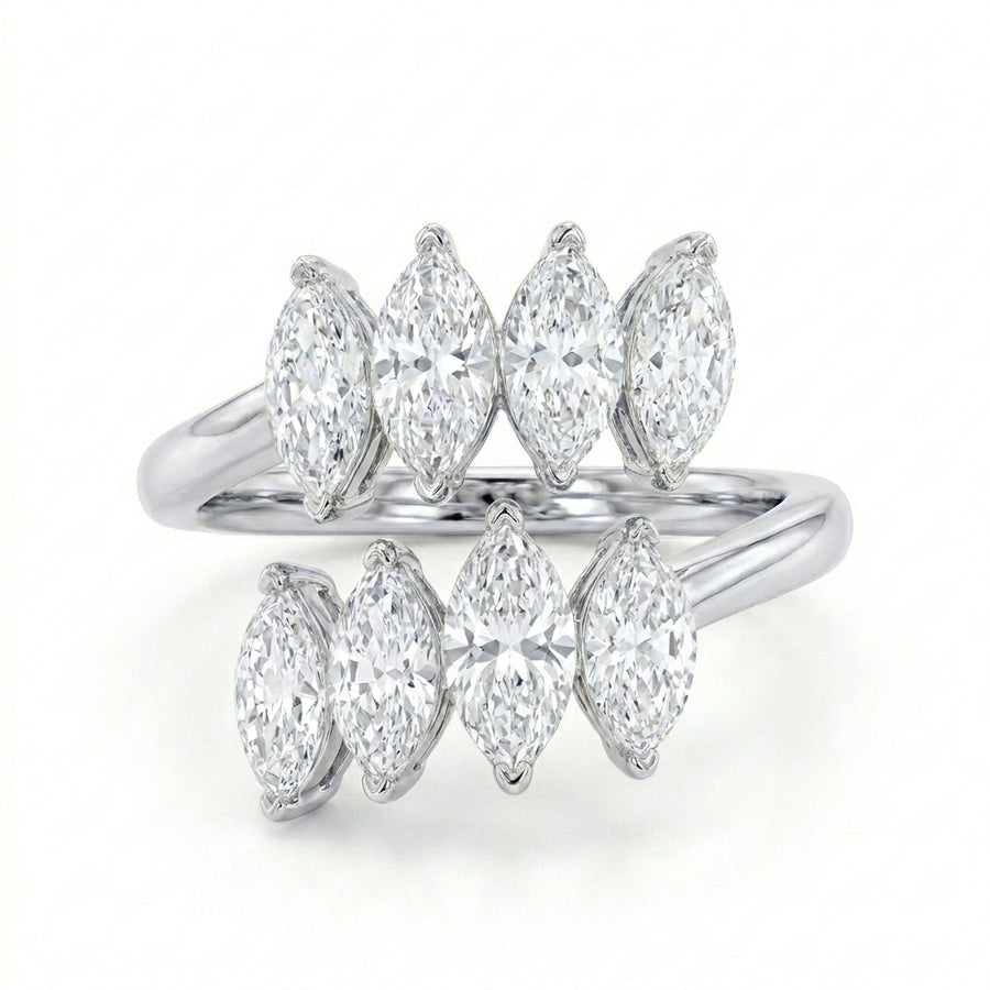 3.70 CT Lab-Grown Diamond Fashion Ring in 14K White Gold (D–F / VS1–VS2)