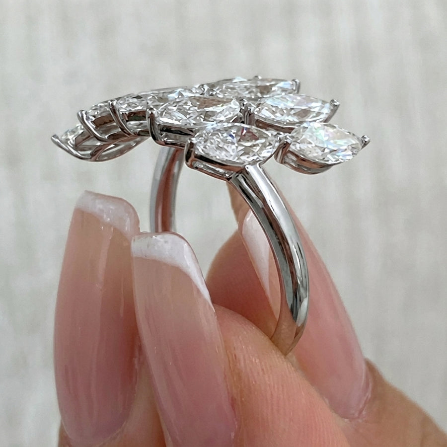 3.70 CT Lab-Grown Diamond Fashion Ring in 14K White Gold (D–F / VS1–VS2)