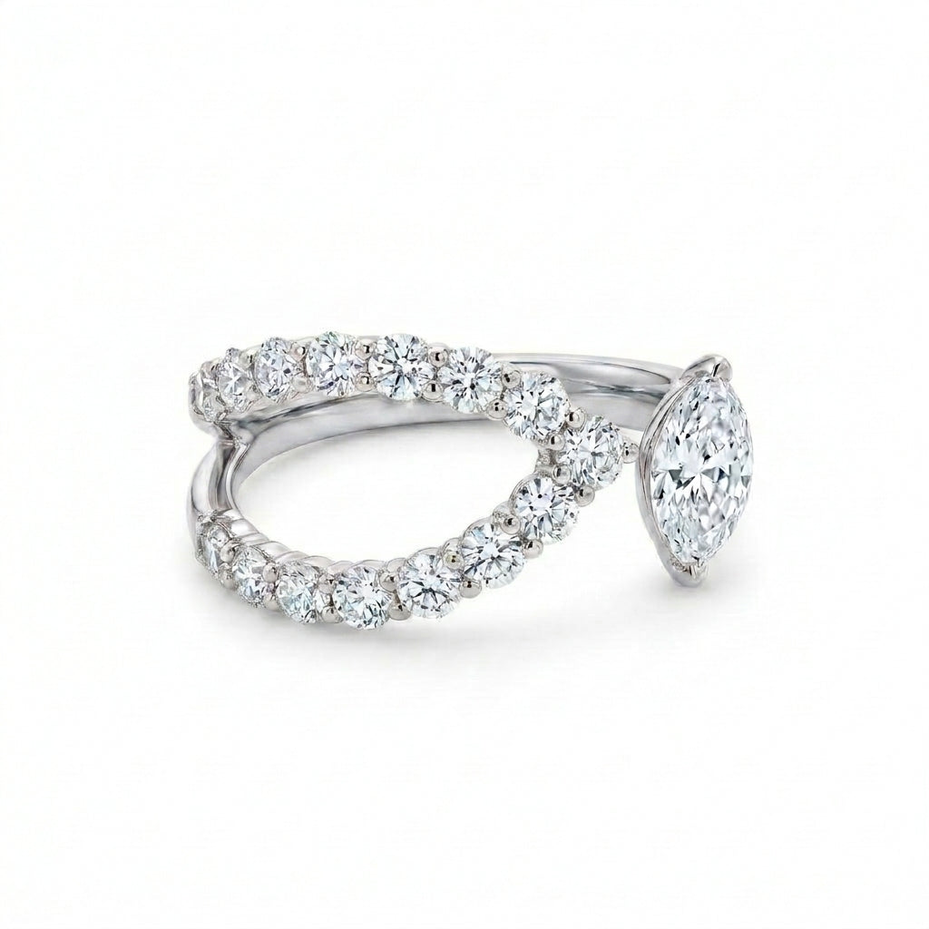 14K White Gold Lab-Grown Diamond Statement Fashion Ring (1.00 CTW â€“ Dâ€“F / VS1â€“VS2) from Diamond Studio