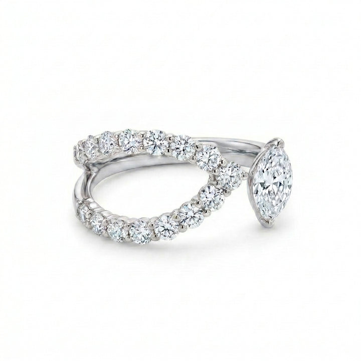 14K White Gold Lab-Grown Diamond Statement Fashion Ring (1.00 CTW â€“ Dâ€“F / VS1â€“VS2) from Diamond Studio