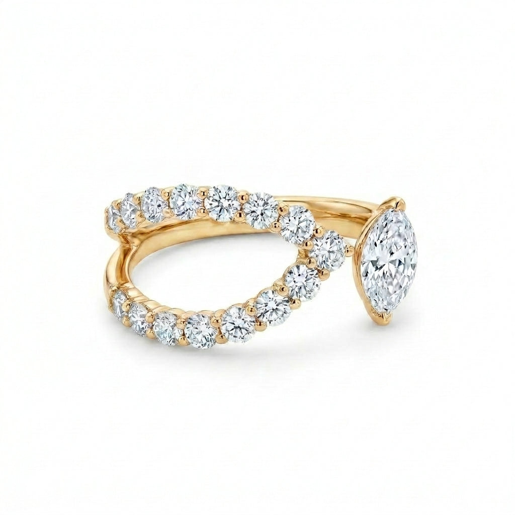 14K White Gold Lab-Grown Diamond Statement Fashion Ring (1.00 CTW – D–F / VS1–VS2)