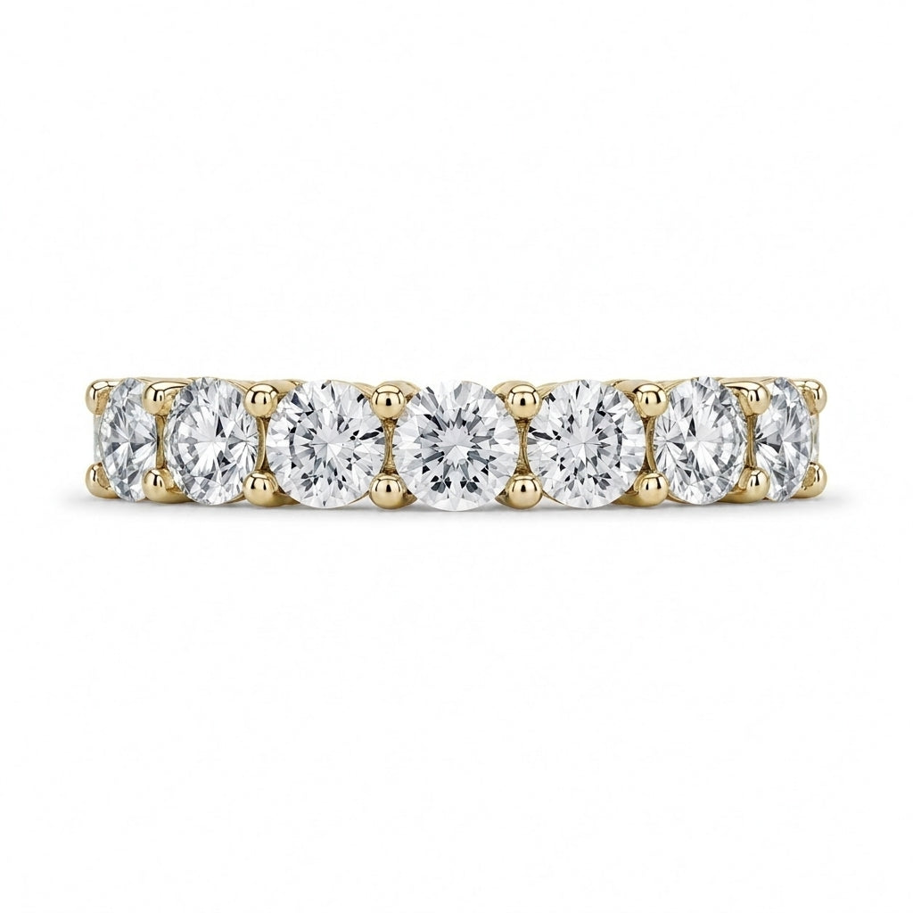 2.62 CT Lab-Grown Diamond Half Eternity Ring in 14K White Gold (D–F / VS1–VS2)
