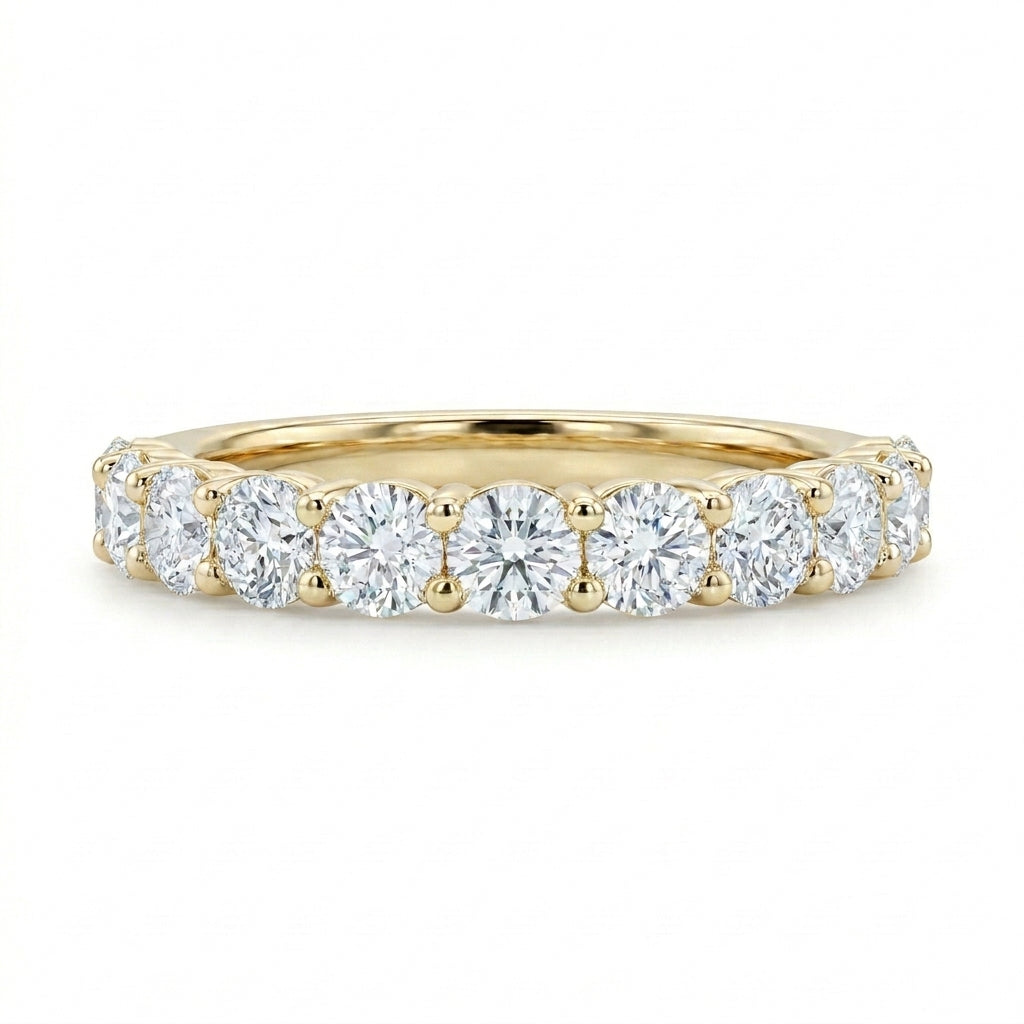 1.96 CT Lab-Grown Diamond Half Eternity Ring in 14K White Gold (D–F / VS1–VS2)
