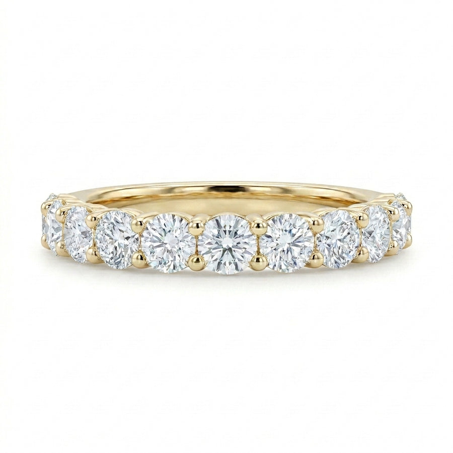 1.96 CT Lab-Grown Diamond Half Eternity Ring in 14K White Gold (D–F / VS1–VS2)