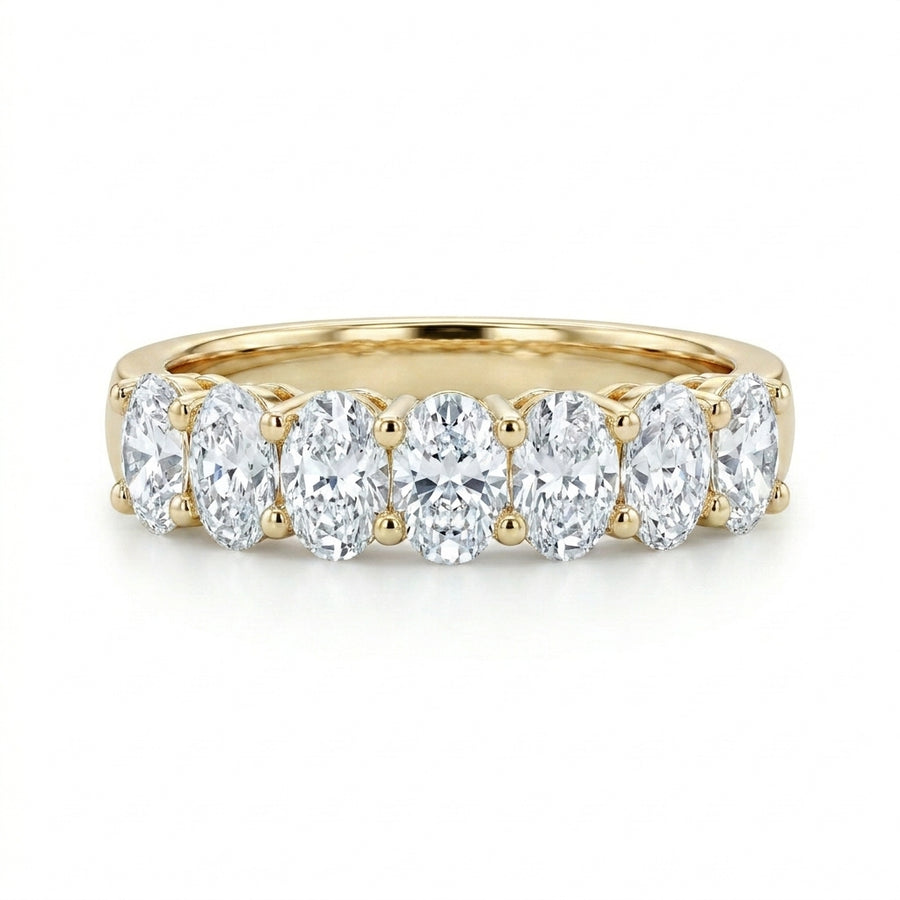 1.09 CT Lab-Grown Diamond Half Eternity Ring in 14K White Gold (D–F / VS1–VS2)