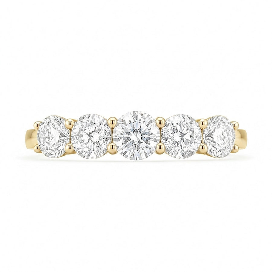 1.90 CT 5-Stone Lab-Grown Diamond Band Ring in 14K White Gold (D–F / VS1–VS2)