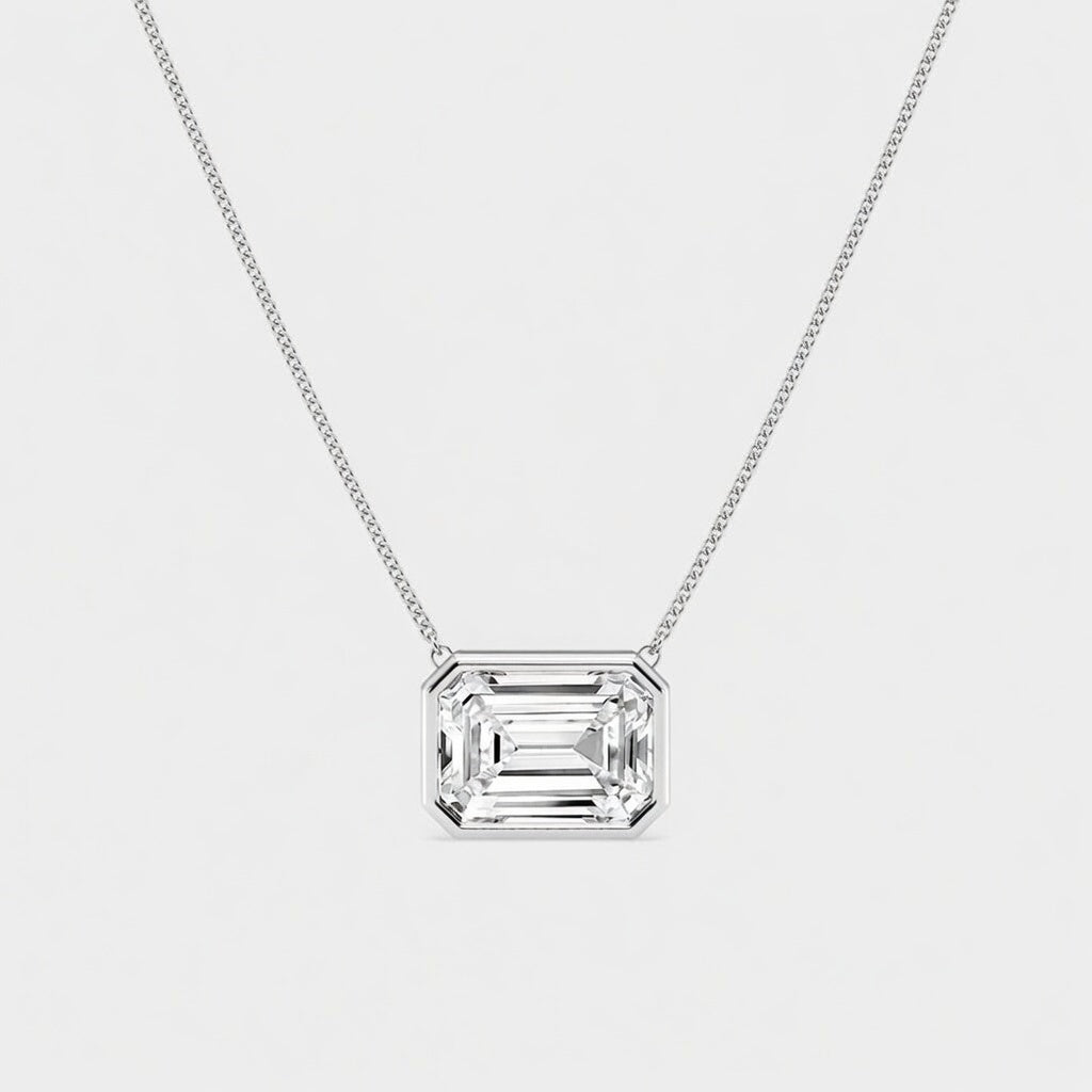3.00 CTW Emerald Cut Lab-Grown Diamond Solitaire Pendant (D–F / VS1–VS2, IGI Certified)