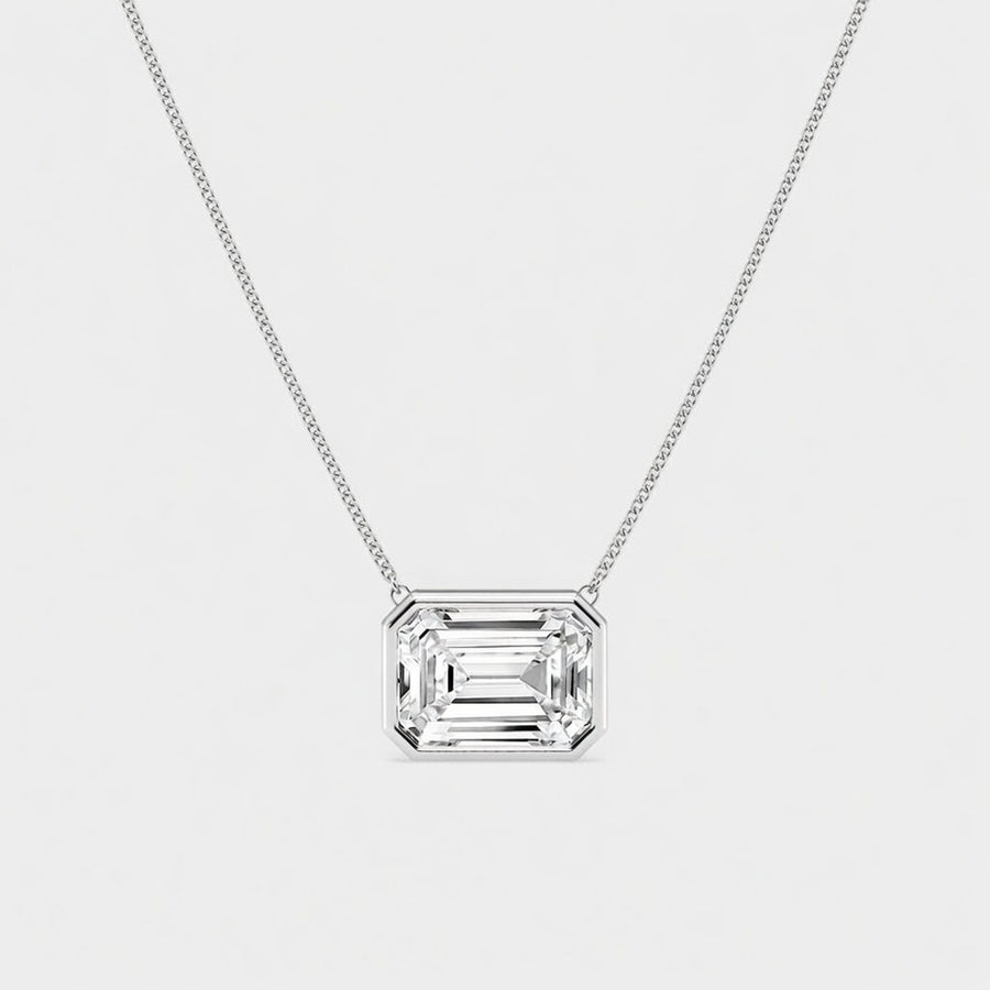 3.00 CTW Emerald Cut Lab-Grown Diamond Solitaire Pendant (D–F / VS1–VS2, IGI Certified)