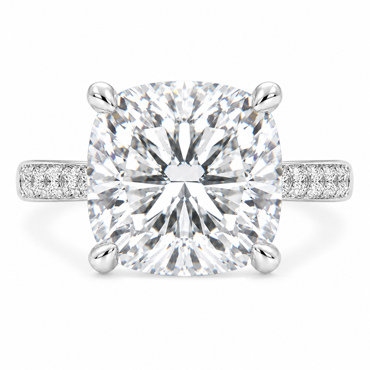 Federica 6.4 Carat Cushion Cut 4 Prong Engagement Ring