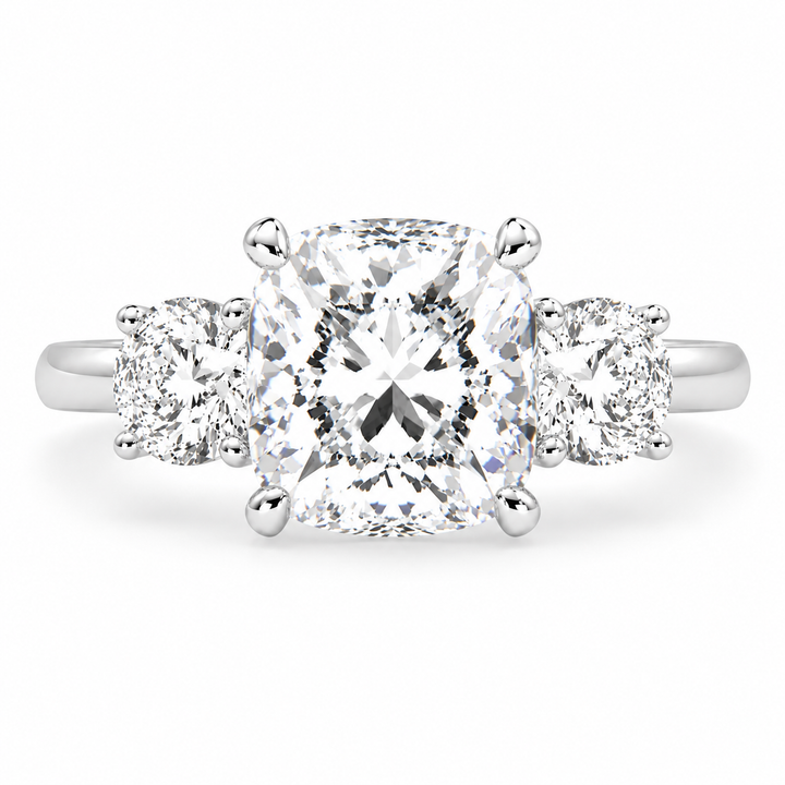 Hana 6.2 Carat Cushion Cut 3 Stone Engagement Ring