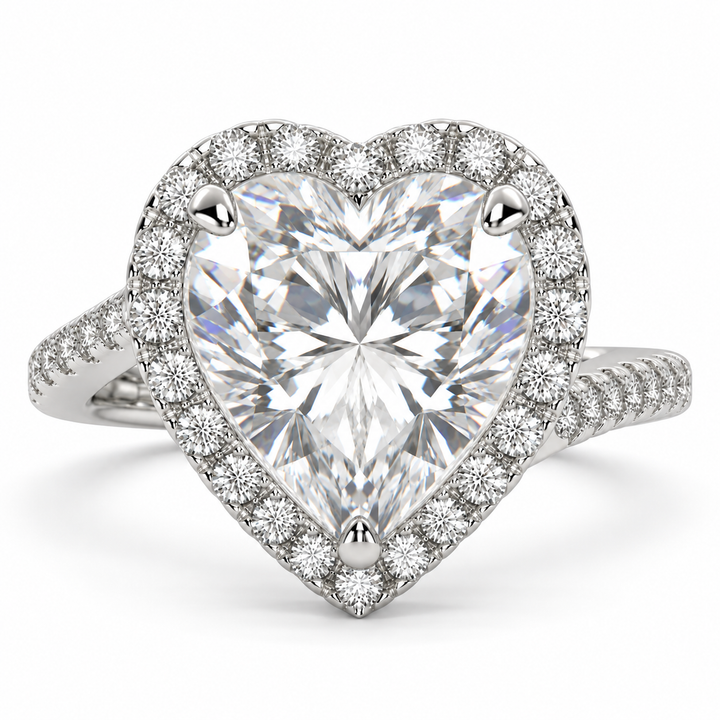 Paloma 6.35 Carat Heart Cut Pave Halo Engagement Ring
