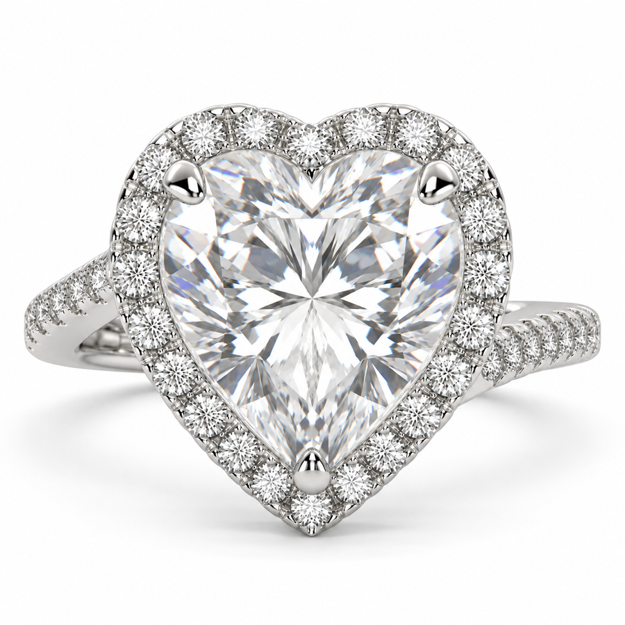 Paloma 6.35 Carat Heart Cut Pave Halo Engagement Ring