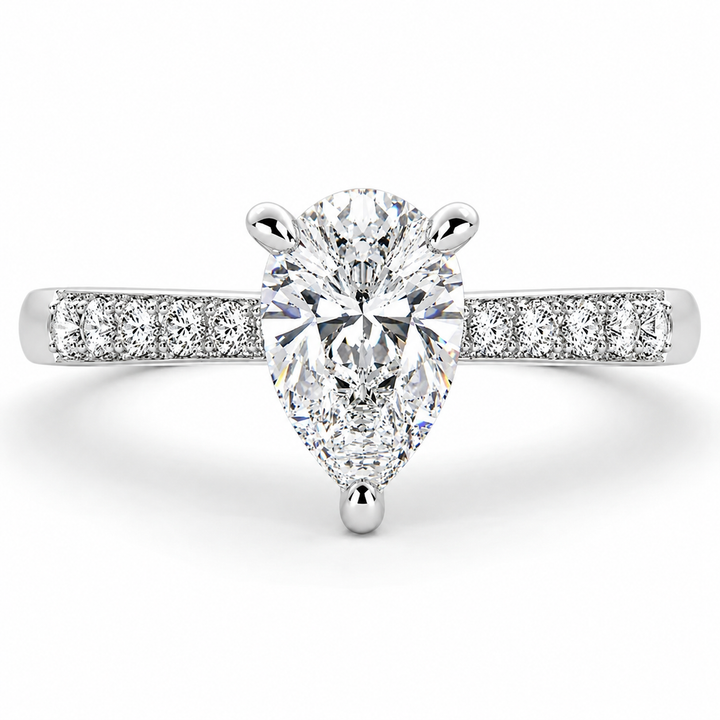 Federica 2.4 Carat Pear Cut 4 Prong Engagement Ring